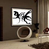 De duikers: Abstract zwart en wit Canvas Afdruk