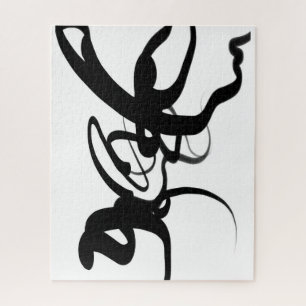 De duikers: Abstract zwart en wit Legpuzzel