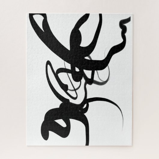 De duikers: Abstract zwart en wit Legpuzzel (Verticaal)