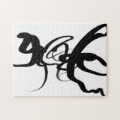 De duikers: Abstract zwart en wit Legpuzzel (Horizontaal)