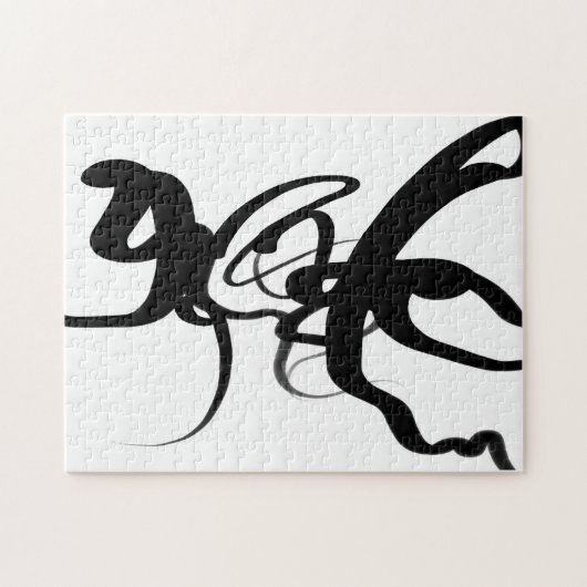 De duikers: Abstract zwart en wit Legpuzzel (Horizontaal)