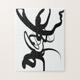 De duikers: Abstract zwart en wit Legpuzzel