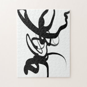 De duikers: Abstract zwart en wit Legpuzzel