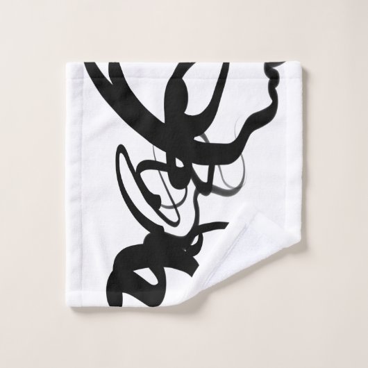 De duikers: Abstract Zwart & Wit Bad Handdoek (Wasdoekje)