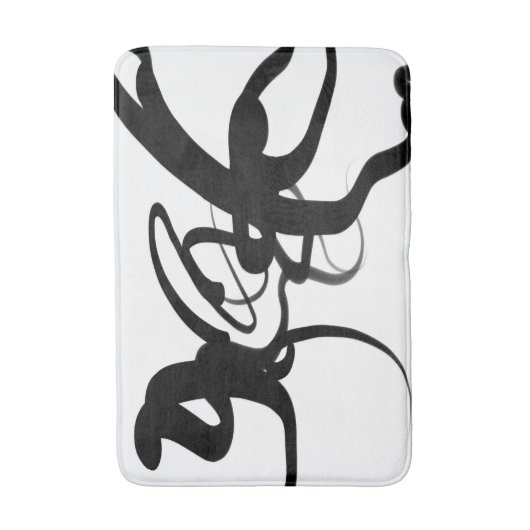 De duikers: Abstract Zwart & Wit Badmat (Voorkant Verticaal)