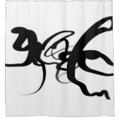 De duikers: Abstract Zwart & Wit Douchegordijn (Voorkant)
