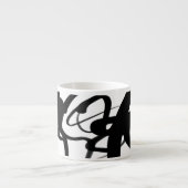 De duikers: Abstract Zwart & Wit Espresso Kop (Voorkant)