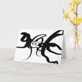 De duikers: Abstract Zwart & Wit Kaart (Gele Bloem)