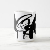 De duikers: Abstract Zwart & Wit Koffiemok (Center)