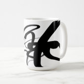 De duikers: Abstract Zwart & Wit Koffiemok (Voorkant rechts)