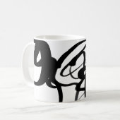 De duikers: Abstract Zwart & Wit Koffiemok (Voorkant links)