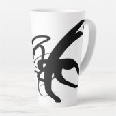 De duikers: Abstract Zwart & Wit Latte Mok (Rechterhoek)