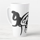 De duikers: Abstract Zwart & Wit Latte Mok (Linkerhoek)