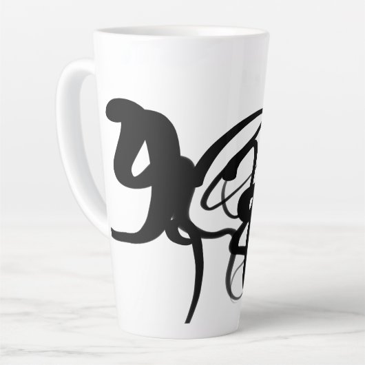 De duikers: Abstract Zwart & Wit Latte Mok (Linkerhoek)