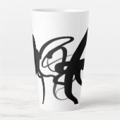 De duikers: Abstract Zwart & Wit Latte Mok (Voorkant)