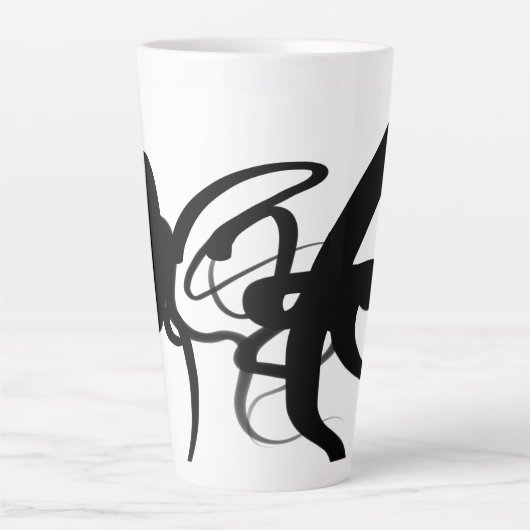 De duikers: Abstract Zwart & Wit Latte Mok (Voorkant)