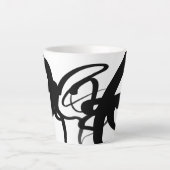 De duikers: Abstract Zwart & Wit Latte Mok (Voorkant)