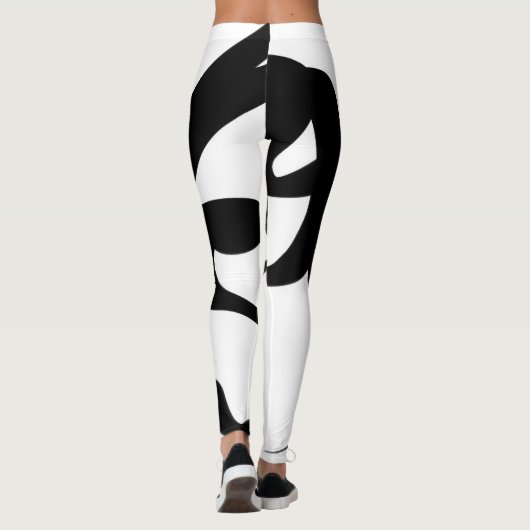 De duikers: Abstract Zwart & Wit Leggings (Achterkant)