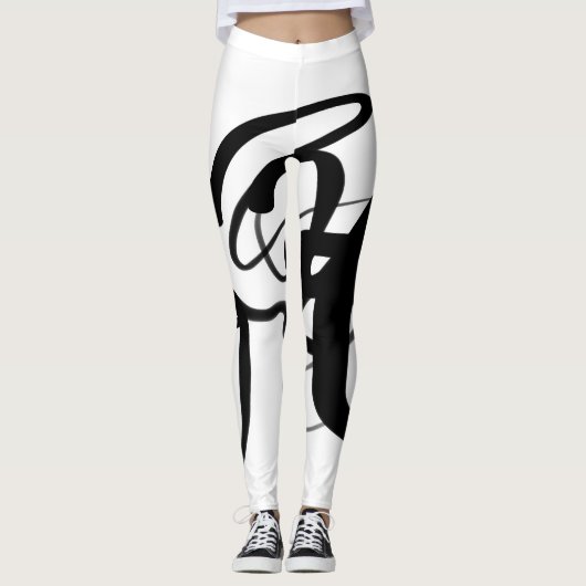 De duikers: Abstract Zwart & Wit Leggings (Voorkant)