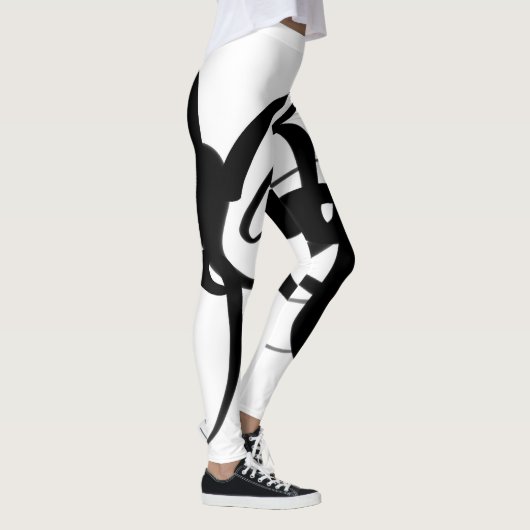 De duikers: Abstract Zwart & Wit Leggings (Rechts)