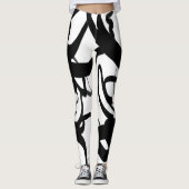 De duikers: Abstract Zwart & Wit Leggings (Voorkant)