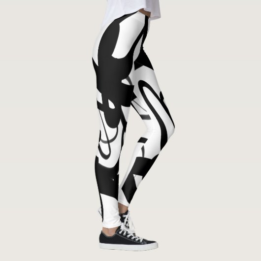 De duikers: Abstract Zwart & Wit Leggings (Rechts)