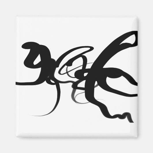 De duikers: Abstract Zwart & Wit Magneet (Voorkant)