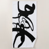 De duikers: Abstract Zwart & Wit Strandlaken (Voorkant)
