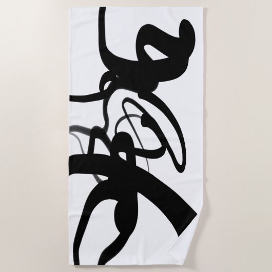 De duikers: Abstract Zwart & Wit Strandlaken (Voorkant)