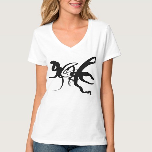 De duikers: Abstract Zwart & Wit T-shirt (Voorkant)
