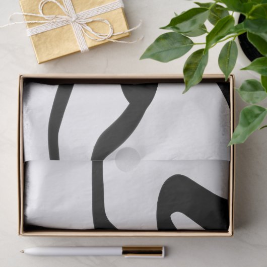 De duikers: Abstract Zwart & Wit Tissuepapier (Geschenk)