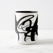 De duikers: Abstract Zwart & Wit Tweekleurige Koffiemok (Center)