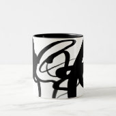De duikers: Abstract Zwart & Wit Tweekleurige Koffiemok (Center)