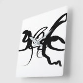 De duikers: Abstract Zwart & Wit Vierkante Klok (Hoek)