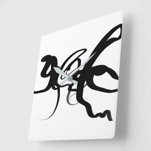 De duikers: Abstract Zwart & Wit Vierkante Klok (Hoek)