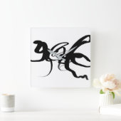 De duikers: Abstract Zwart & Wit Vierkante Klok (Huis)