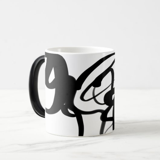 De duikers: Abstracte zwarte en witte magische Mok (Voorkant links)