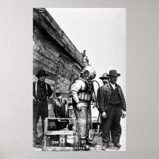 De  duikerscuba voor harde Petten Poster (Voorkant)