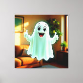 De duimen van Happy Ghost Canvas Afdruk (Voorkant)