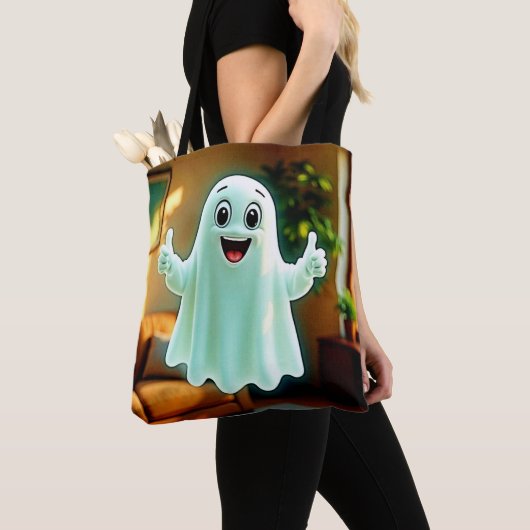 De duimen van Happy Ghost Tote Bag (Dichtbij)