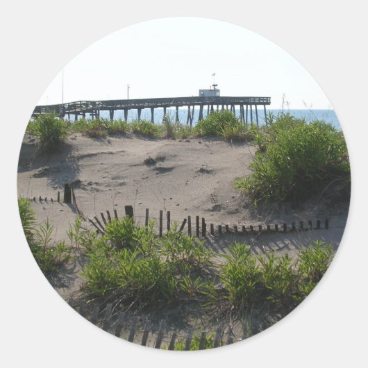 De duinen ronde sticker (Voorkant)