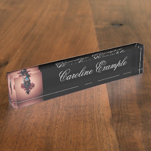 De duistere en mysterieuze wereld van de gotische  naambordje (Zijkant)