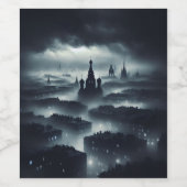 De duistere nacht stad boutlle sticker (Enkel label)