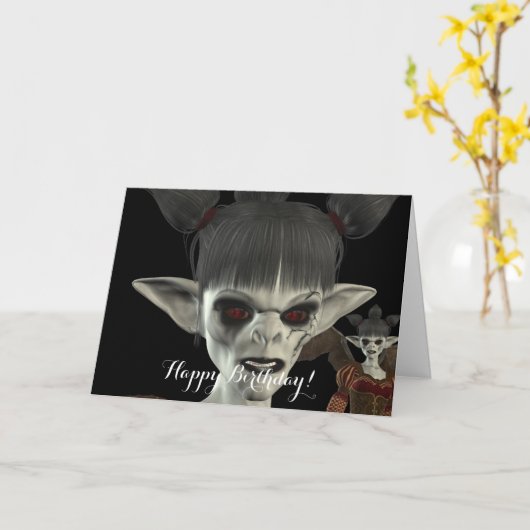 De duisternis komt Mooie Misser Piggy Birthday Kaart (Gele Bloem)