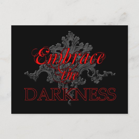 De duisternis omhelzen briefkaart (Voorkant)