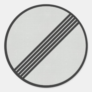 De Duitse Autobahn-sticker "Geen snelheidsbeperkin Ronde Sticker
