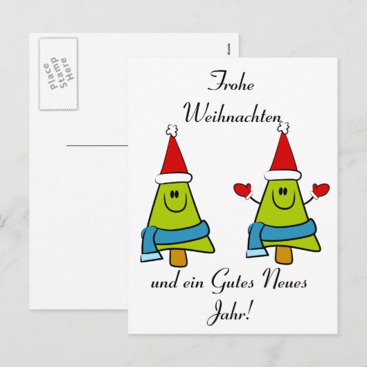 De Duitse Groeten van Kerstmis Feestdagenkaart (Voorkant / Achterkant)