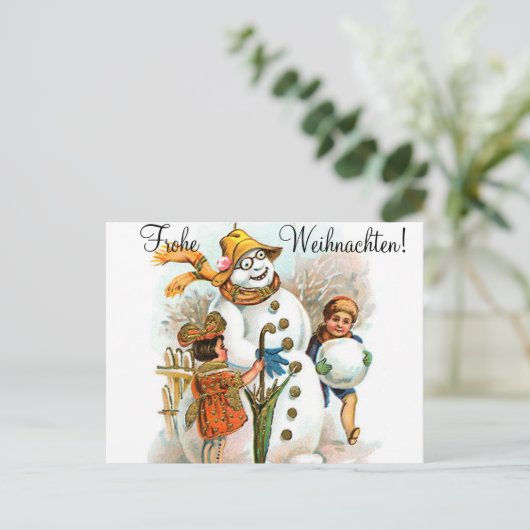 De Duitse Groeten van Kerstmis met de Lyrische Feestdagenkaart (Staand voorkant)