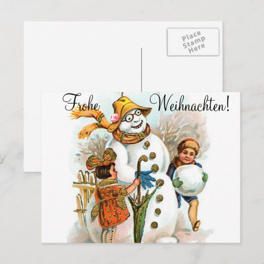 De Duitse Groeten van Kerstmis met de Lyrische Feestdagenkaart (Voorkant / Achterkant)