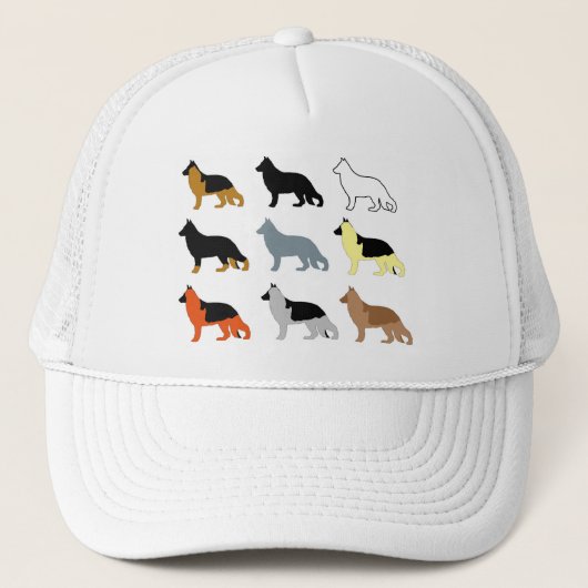 de duitse herder , alle kleuren silos trucker pet (Voorkant)